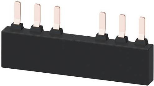 Siemens 3RV19353A 3Ph.-Sammelschiene für 2 Leistungsschalter S2, Farbe: Schwarz, Teilungsabstand: 75 mm - Bild 1