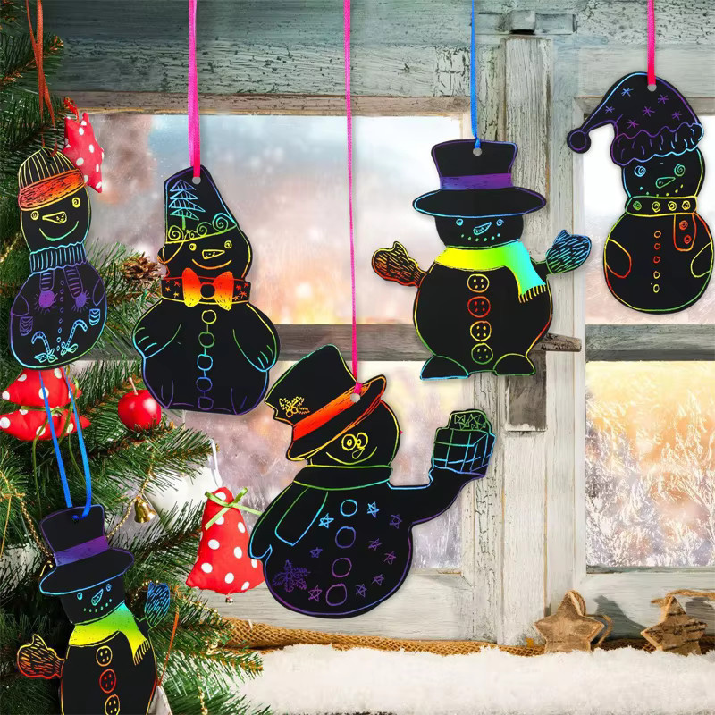 Weihnachten Diy Lesezeichen Scratch Art, Regenbogen, 48-teiliges Set - Bild 2