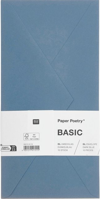 Rico Design Paper Poetry Kuvert Basic DL in Dunkelblau, 10 Stück - Bild 1