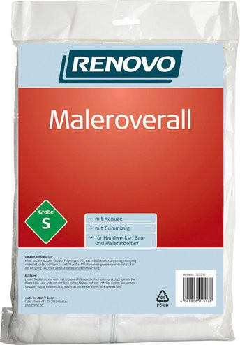 RENOVO Einweg-Overall in Weiß, Größe S - Bild 1