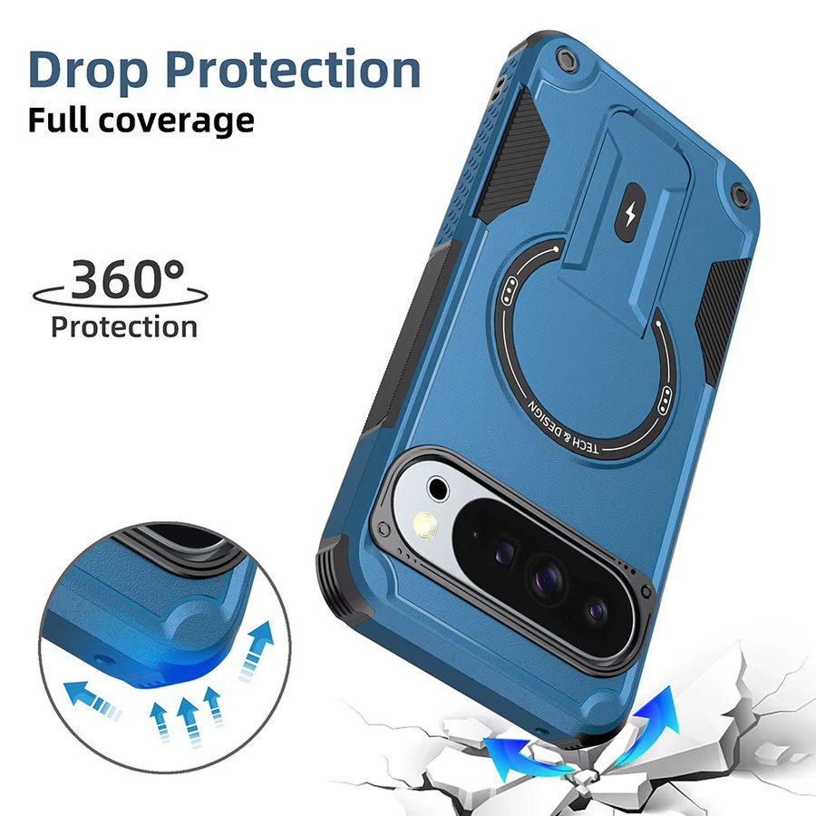 MagSafe kompatible unsichtbare Handyhülle für Google Pixel 9, 9 Pro, 9 Pro XL, 10 Pro und 10 Pro XL mit kabellosem Laden und Anti-Fall-Schutz in Grau oder Blau - Bild 5