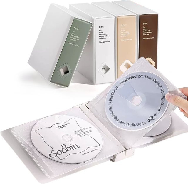 MayRecords CD und DVD Aufbewahrungsbox für 24 Discs in Beige - Bild 1