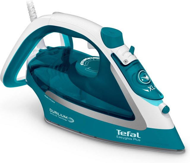 Tefal Easygliss Plus Dampfbügeleisen FV5737 in Türkis/Weiß/Silber mit 2500 W und Durilium-Bügelsohle - Bild 1