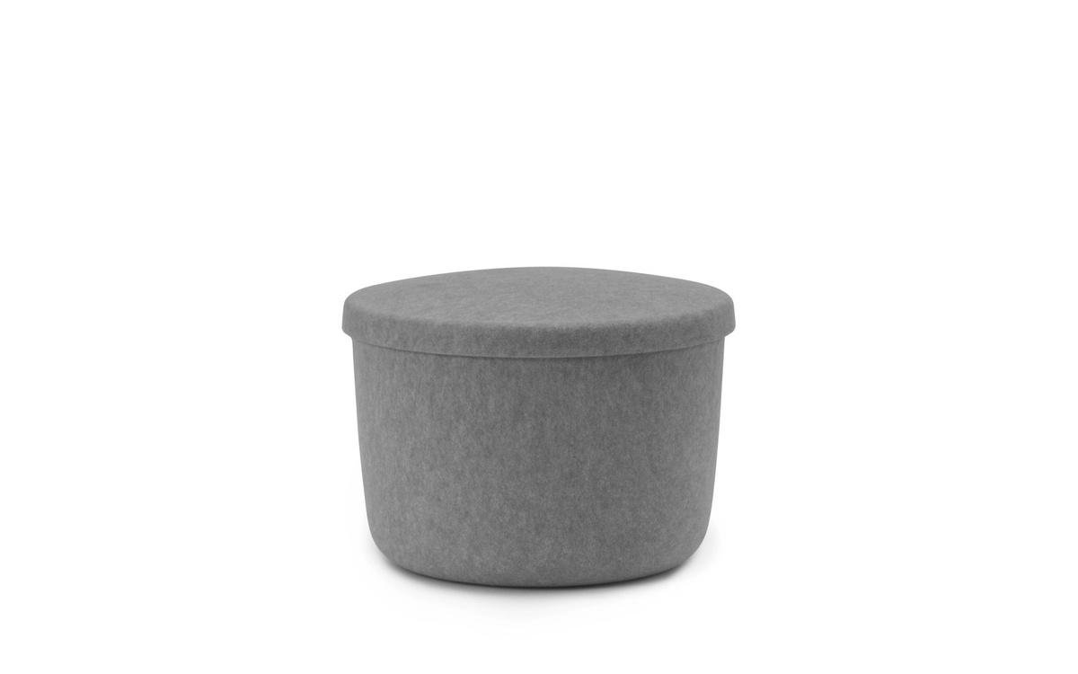 Normann Copenhagen Hide Storage Pouf in Grau mit abnehmbarem Bezug aus PET-Filz - Bild 3
