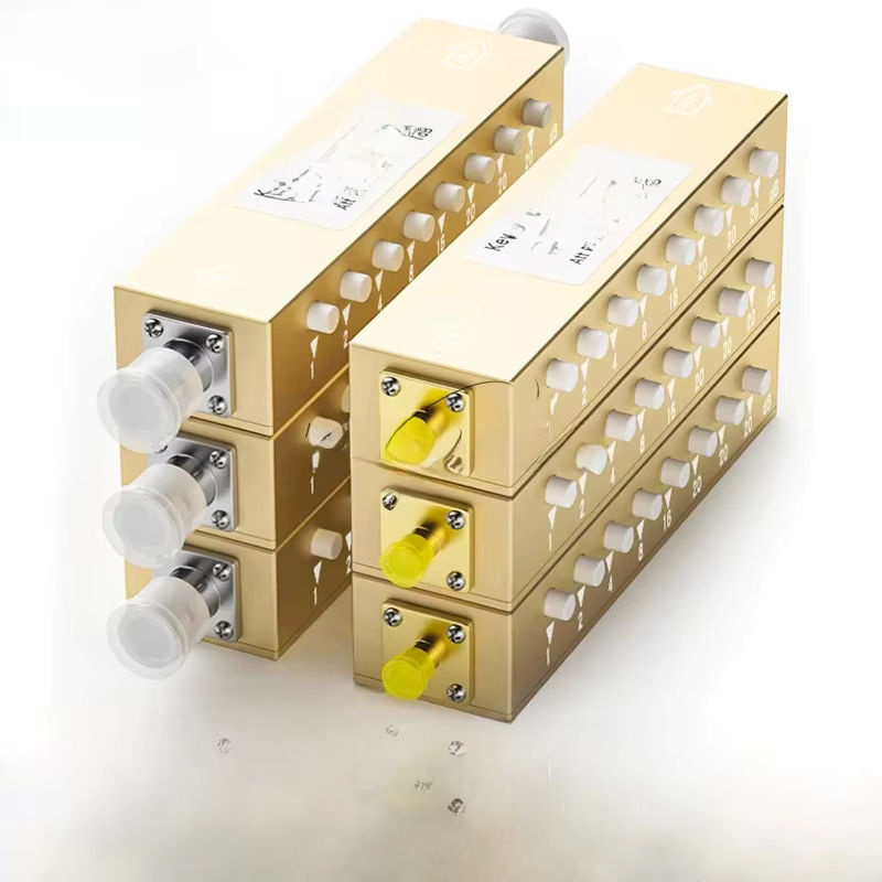 KEBEIS SMA N Typ RF Signal-Abschwächer mit Drucktaste, einstellbar von 0-90dB, 0-4GHz, Farbe: Gold - Bild 6