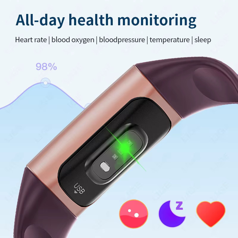 LIGE Smartwatch Fitness Tracker mit Gesundheitsmonitor, Wasserdichtes Sport Smart Armband für Android und iOS, Pink/Roségold - Bild 2