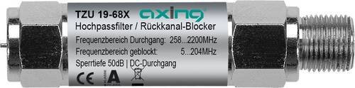 Axing Hochpassfilter Ethernet over Coax Rückkanal-Blocker in Silber - Bild 1