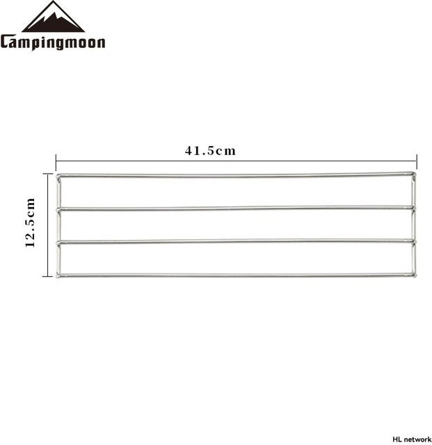 CAMPINGMOON MTG-HL Outdoor Camping Grill Mesh aus Edelstahl in Silber, B/T/H: 41,5 x 12,5 x 12,5 cm - Bild 1