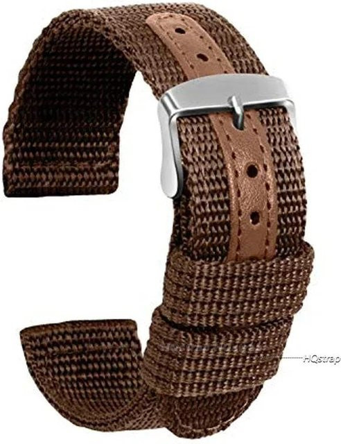 HQstrap Uhrenarmband Nylon-Canvas, Textil/NATO, kaffeebraun, Unisex - Bild 1