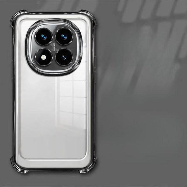 Stoßfeste Silikonhülle für Xiaomi Redmi Note 15 Pro Plus 5G in Transparent und Schwarz - Bild 1