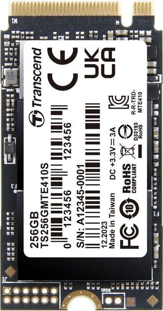 Transcend PCIe SSD 410S M.2 256 GB NVMe PCI Express 4.0 3D NAND Schwarz - Bild 1
