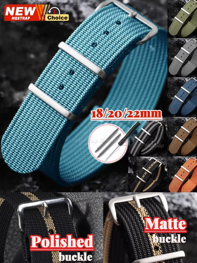 HQstrap Uhrenarmband Nylon, Silber, Unisex - Bild 2