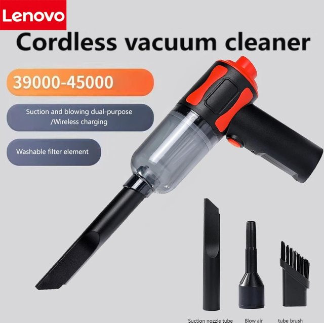 Lenovo kabelloser 5-in-1 Handstaubsauger für die Nass- und Trockenreinigung im Auto, Schwarz-Gelb - Bild 1