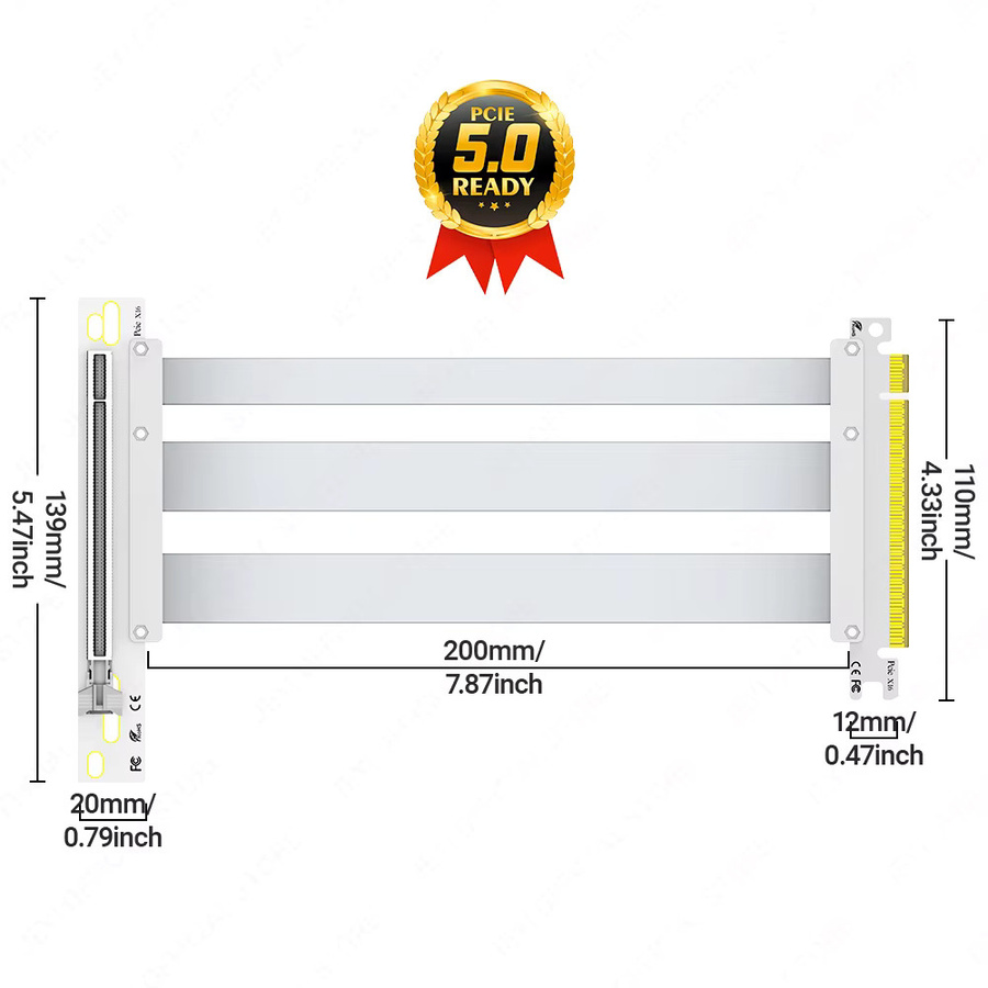 JEYI PCIe 5.0 x16 Riser-Kabel in Schwarz als flexibles Hochgeschwindigkeits-Verlängerungskabel für Grafikkarten wie RTX 5090 und RTX 5080 - Bild 6