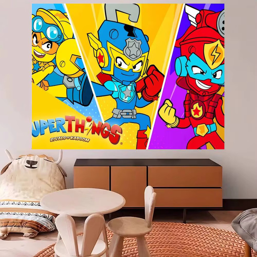 Mesuca SuperZings Fotohintergrund für Kindergeburtstage und Party-Dekoration, Mehrfarbig, 70 x 70 cm - Bild 2