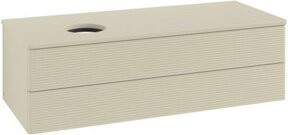 V&B Waschtischunterschrank Antao mit Frontstruktur und Beleuchtung, Farbe: Grau lackiert, B/T/H: 120 x 50 x 50 cm - Bild 1