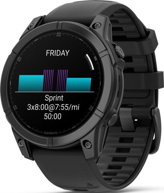 Garmin fenix E Smartwatch mit AMOLED Display in Schwarz/Schiefergrau und QuickFit-Silikon-Armband 22 mm - Bild 1