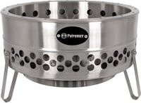 Petromax Feuerschale Tyropit aus Edelstahl in Silber mit Kohlerost und Hitzeschild, Höhe: 34,9 cm, Durchmesser: 57 cm - Bild 1