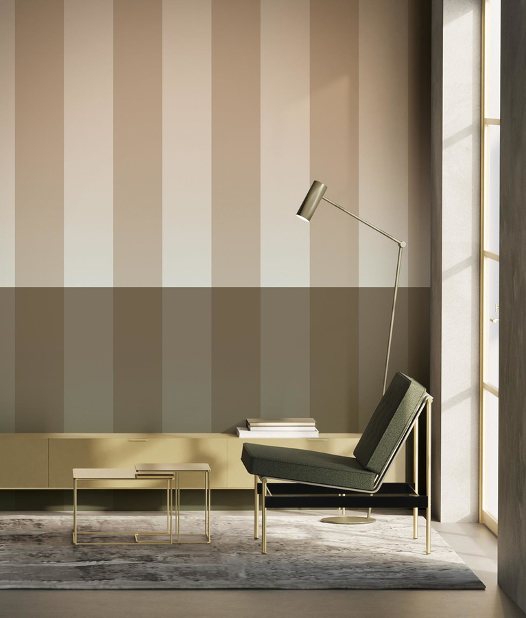 KEK Amsterdam Mural Wallpaper Gradient Stripes 1 Uyterlinde FU-021 in Non-Woven mit abstraktem Streifenmuster und modernem Design, Breite: 280 cm, Höhe: 280 cm - Bild 1