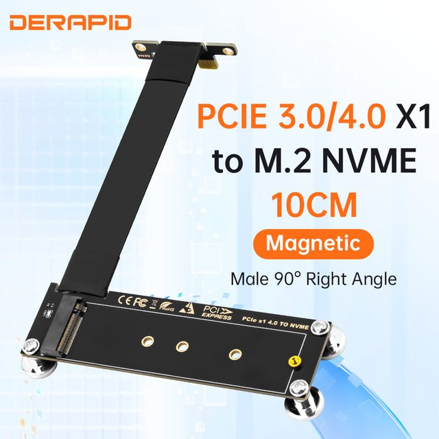Fenvi M.2 NVMe zu PCIe Adapter Erweiterungskarte mit Magnet Pad für SSD 2230 2242 2260 2280 Schwarz - Bild 1