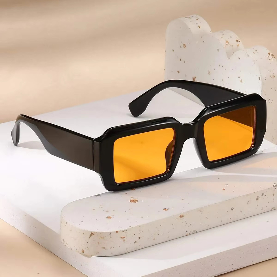 Vintage Sonnenbrille Square, Vollrand, Kunststoff, Schwarz, Damen - Bild 3