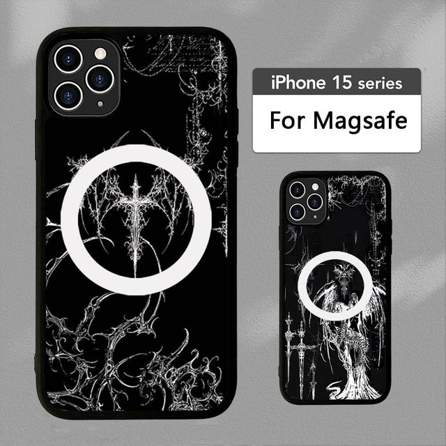 Magnetische Handyhülle Gotisches Cyber Sigil Kreuz für Apple iPhone 16 15 14 13 12 11 Pro Max Plus in Schwarz - Bild 1