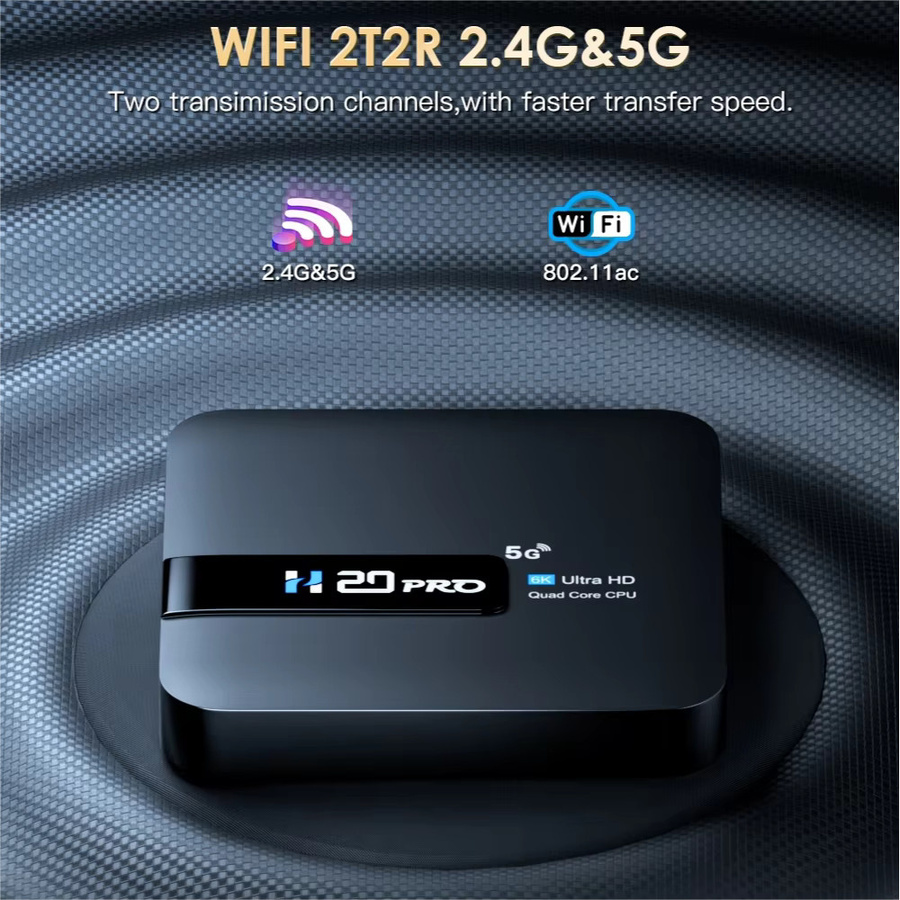 Topsion H20Pro Android 10 TV Box mit 4K UHD, Dualband WiFi 2,4G/5,8G und Smart Voice Assistant in Schwarz - Bild 4