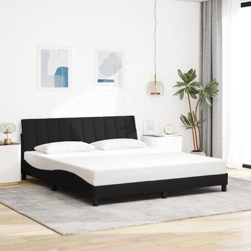 Modernes Polsterbett Hanko von Vidaxl in Schwarz aus Stoff und Metall, B/T: 180 x 200 cm - Bild 1