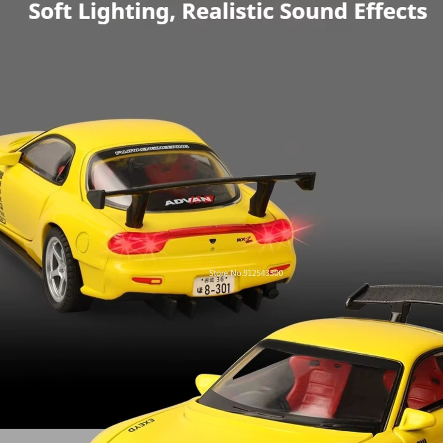 RMZ city RX-7 FD3S Modellauto, 1:32 Maßstab, mit Licht und Sound, Metall - Bild 4
