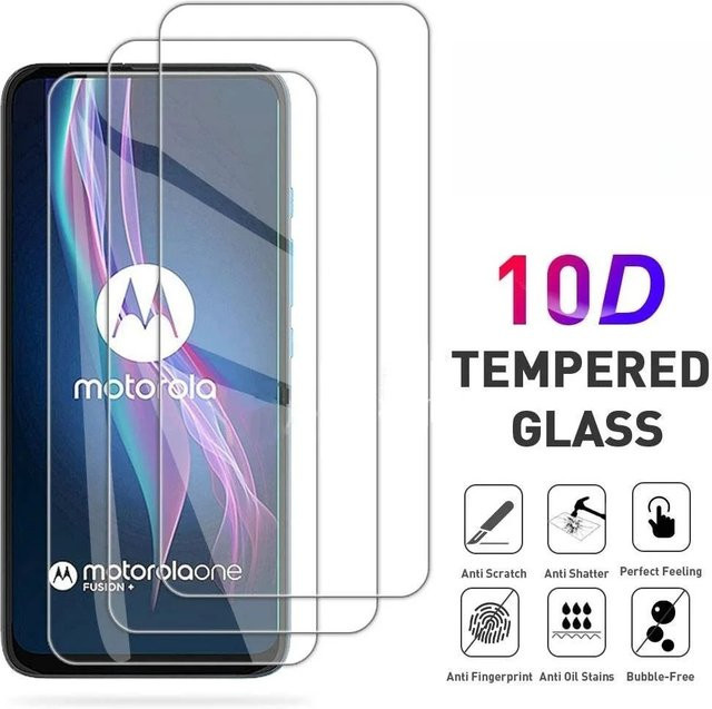 Motorola Displayschutzfolie aus 10D gehärtetem Glas, transparent, passend für Moto G84 G54 G14 G52 G82 G50 G40 G30 G20 G10 5G und Power - Bild 1