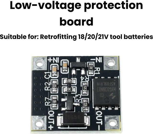 diymore Lithium-Batterie-Schutzplatine für 18V 20V 21V mit Überentladungsschutz und Unterspannungsschutz in Schwarz - Bild 1