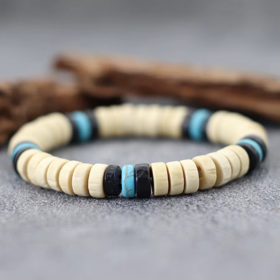 Noter Armband, Holz, Blau, Perle, Herren - Bild 2