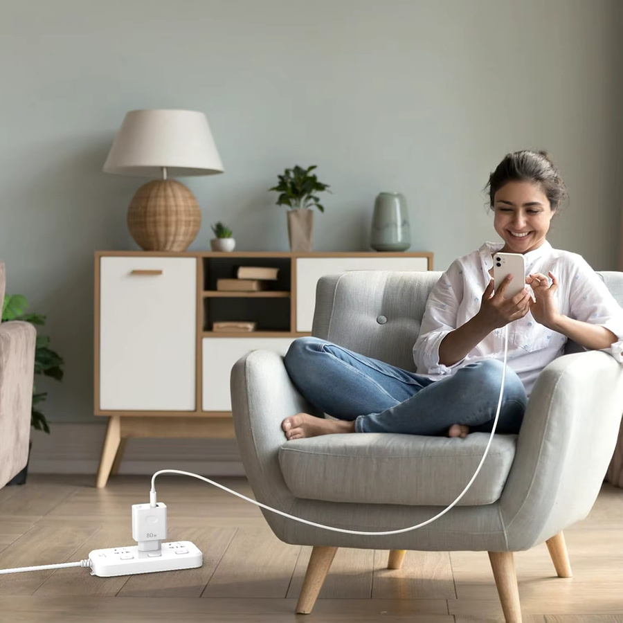 80W Schnellladegerät in Weiß mit 1m Typ-C Ladekabel für Honor und Huawei Smartphones - Bild 2