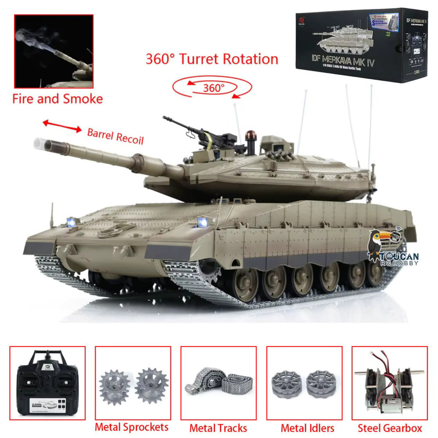 Heng Long RC Panzer 3958 IDF Merkava MK IV, 1:16, mit Metallkette - Bild 4