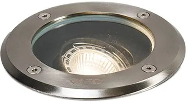 QAZQA Moderner Outdoor Bodenstrahler aus Edelstahl in Silber, verstellbar und dimmbar, IP65, GU10 - Bild 1
