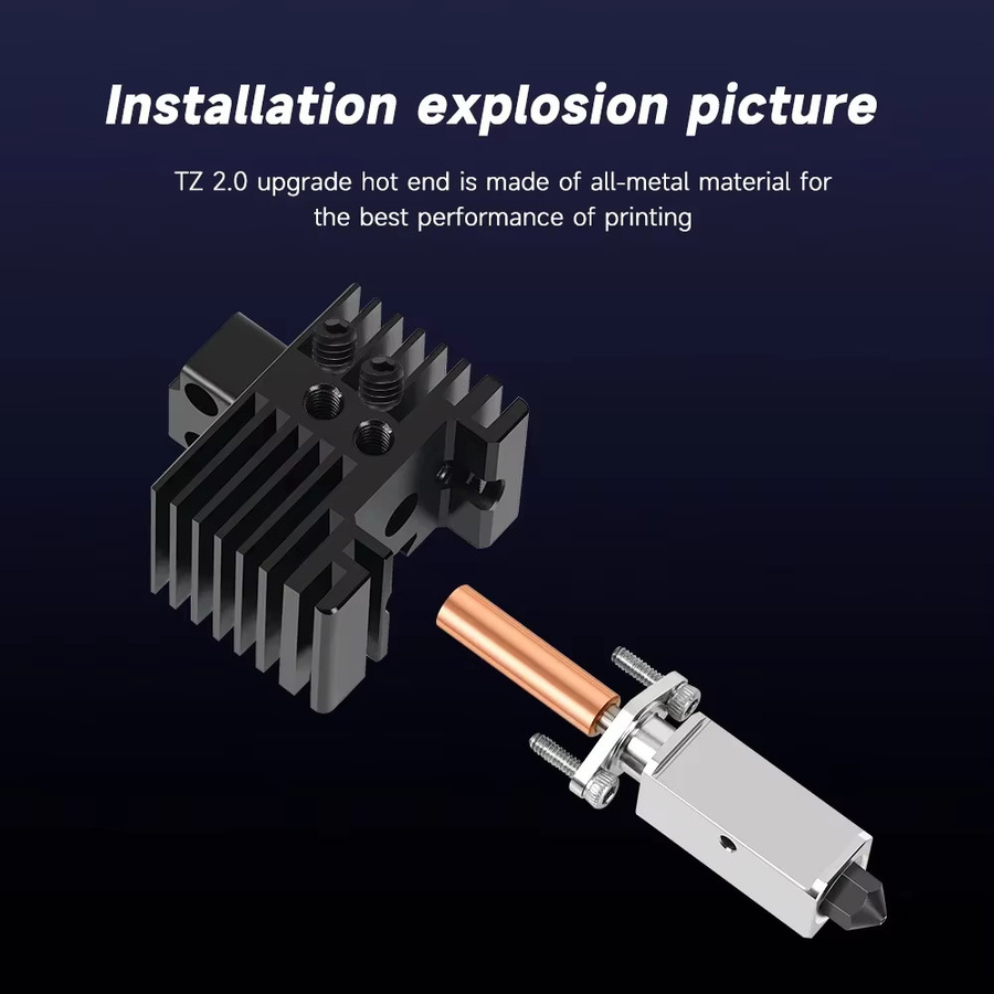 Bambu Lab Kompletter Hotend-Druckkopf mit Lüfter, Thermistor, Keramikheizung und 0,4 mm gehärteter Stahl-Düse für X1C P1P P1S in Schwarz - Bild 2