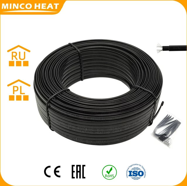 Selbstregulierendes Heizkabel von MINCO HEAT in Schwarz, wasserdichtes Wärmespeisensystem zur Frostprävention für Rohre, 65C, 220V-240V - Bild 1