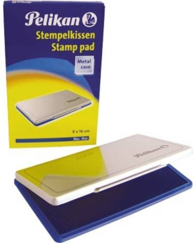 Pelikan Stempelkissen Nr. 1 mit Metallicgehäuse für Gummi- und Polymerstempel, Blau oder Schwarz, B: 16,0 cm, H: 9,0 cm - Bild 1
