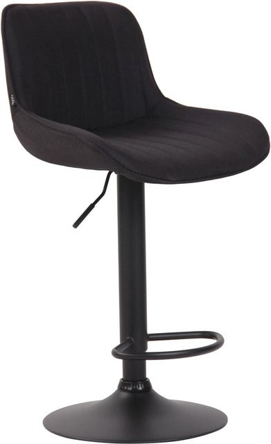 DELUKE Barhocker BEKIM in Schwarz, drehbarer Stoff-Barstuhl mit Lehne, B/T/H: 50 x 50 x 86 cm - Bild 1