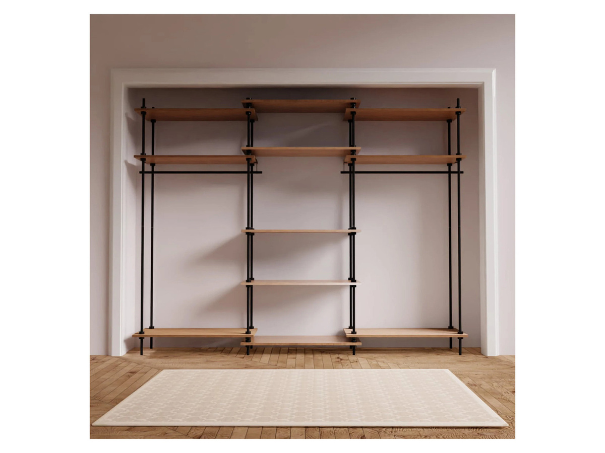 AR Shelving Regalsystem Deco Garderobe XL mit 2 Kleiderschränken in Schwarz Anthrazit B/H/T: 185 x 235 x 35 cm - Bild 3