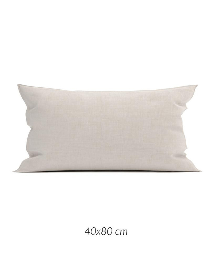 2 Stück Zo! Home Kissenbezüge Lino aus Baumwolle, Farbe: Beige, B: 40 cm, H: 80 cm - Bild 1
