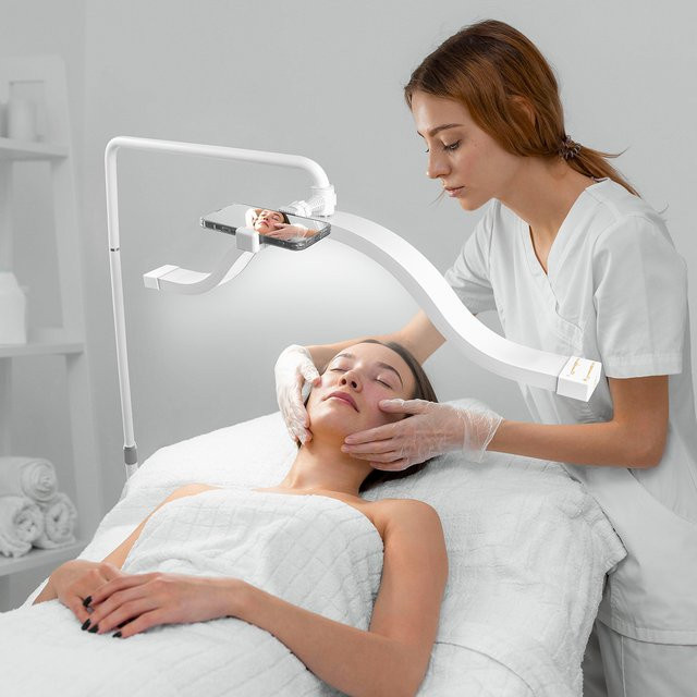 Fosoto FT-Y13 Halbmondlicht LED-Fotografie-Licht für Salon, Schönheit und Wimpern-Make-up in Schwarz oder Weiß - Bild 1