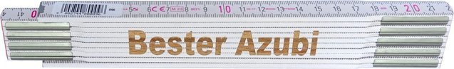Stabila Zollstock mit Lasergravur Bester Azubi, Farbe: Weiß, Länge: 200 cm - Bild 1