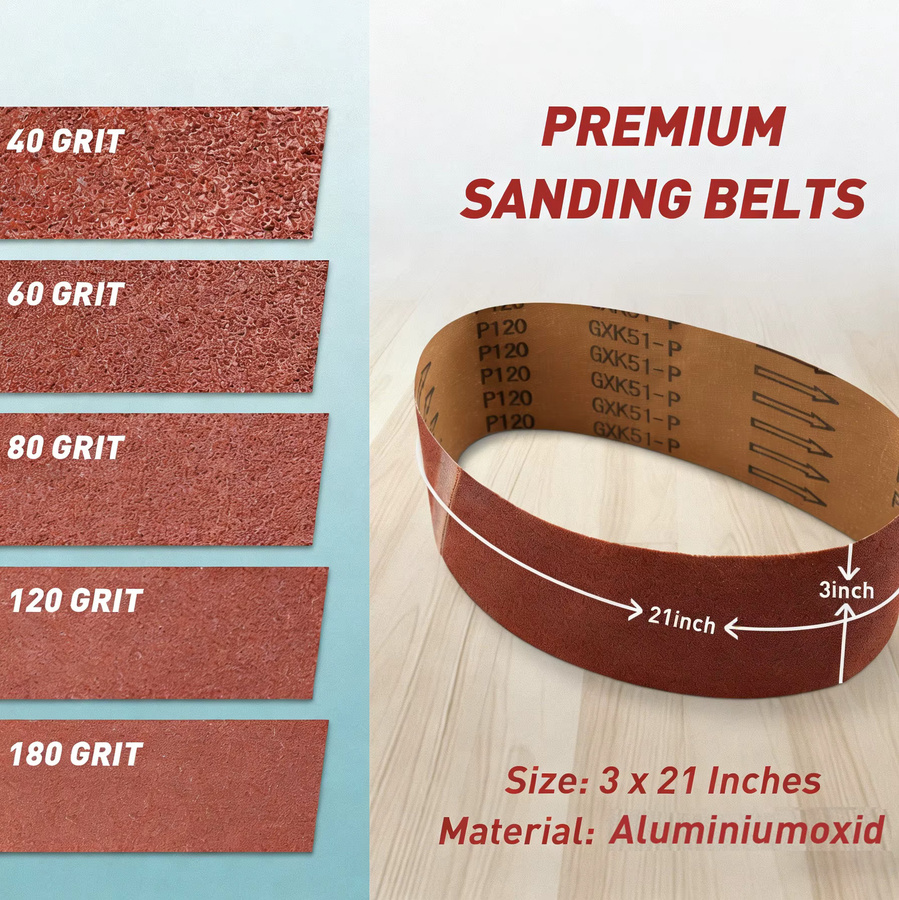 NuoDunco Schleifband aus Aluminiumoxid für Holzbearbeitung und Metallpolieren, Farbe: Braun, Breite: 5,33 cm, Länge: 53,34 cm - Bild 3
