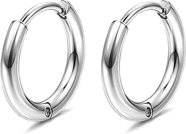 Creolen Set Edelstahl, Weiß, Unisex - Bild 1