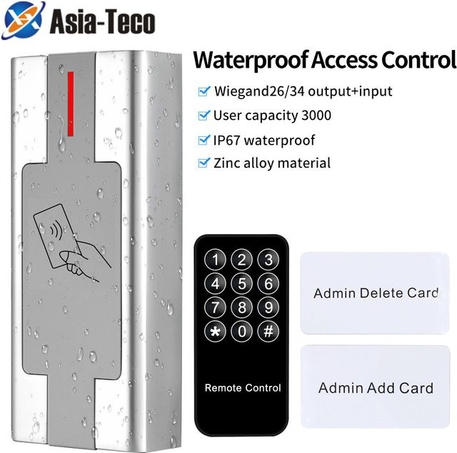 Asia-Teco M1 EM-Kartenleser RFID-Standalone-Tastatur für elektronische Türschlösser aus Metall in Silber - Bild 1