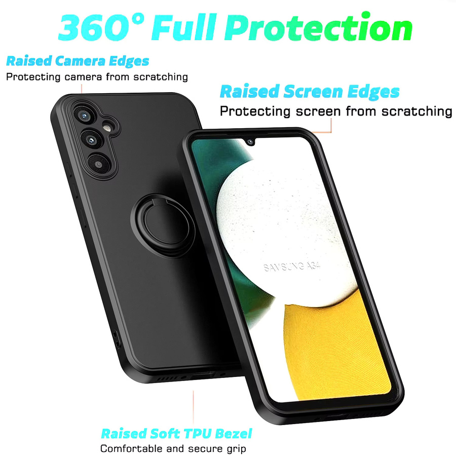 Silikon Handyhülle mit Ringhalter für Samsung Galaxy A03 A04 A05 A22 A23 A33 A52 A71 A72 in Rot und Schwarz - Bild 4