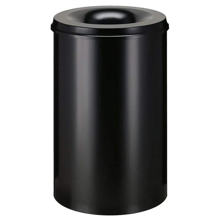 PROREGAL Selbstlöschender Papierkorb und Abfallsammler aus Metall, Schwarz, H: 72 cm, Ø: 47 cm, 110 Liter - Bild 2