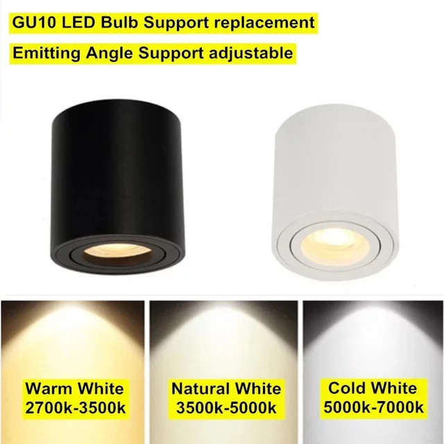 LED Zylinder Downlight zur Oberflächenmontage mit GU10 Fassung für Schlafzimmer und moderne Deckenbeleuchtung - Bild 1