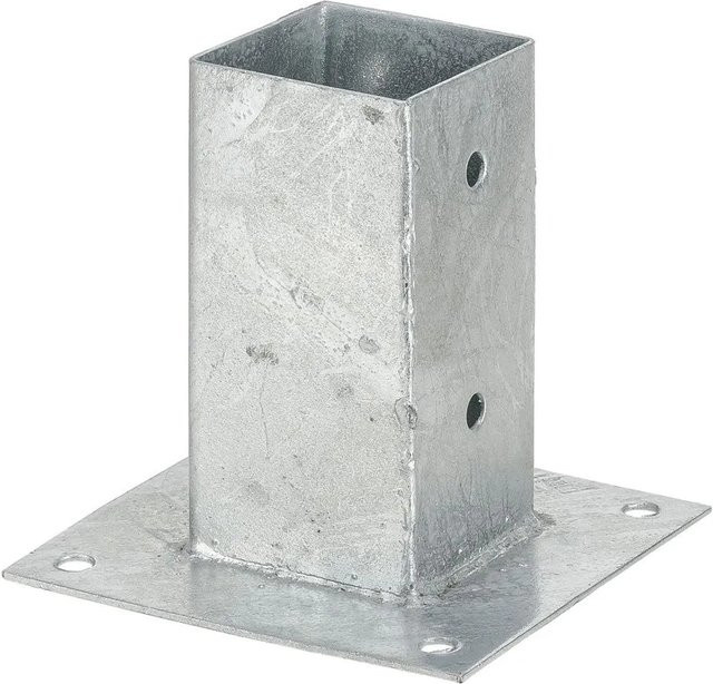 GartenLand Pfostenträger zum Aufschrauben aus verzinktem Stahl für 9x9 cm Pfosten in Silber - Bild 1